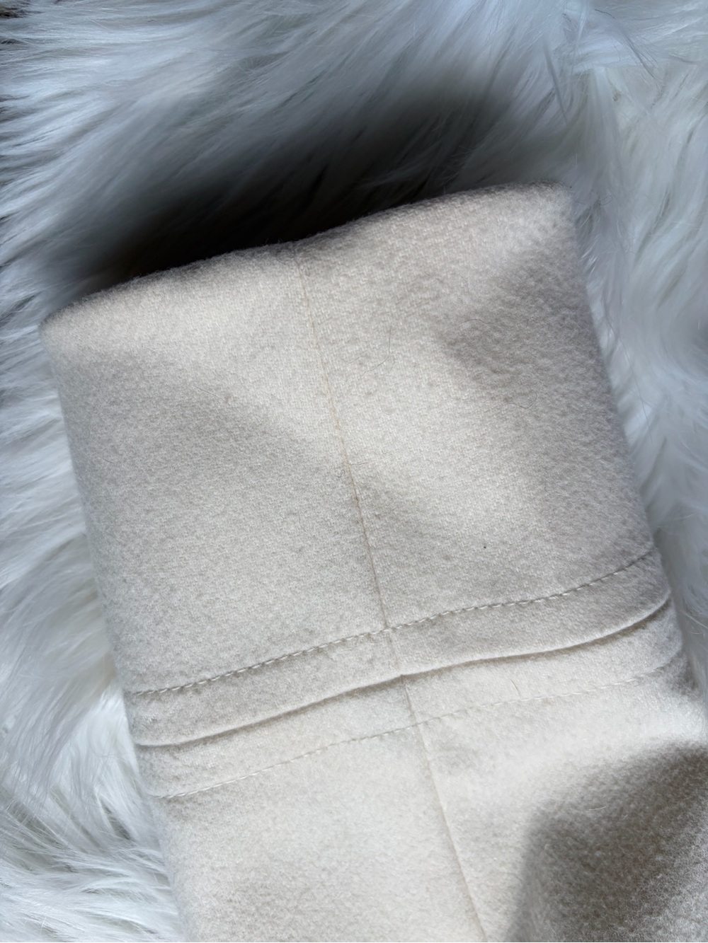 J.Crew Wool Cashmere Blend Double Breasted Peacoat Ivory Size 12 Classic Coat - Picture 9 of 9